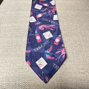 Vintage Tabasco Neck Tie Blue Lobster Hot Sauce